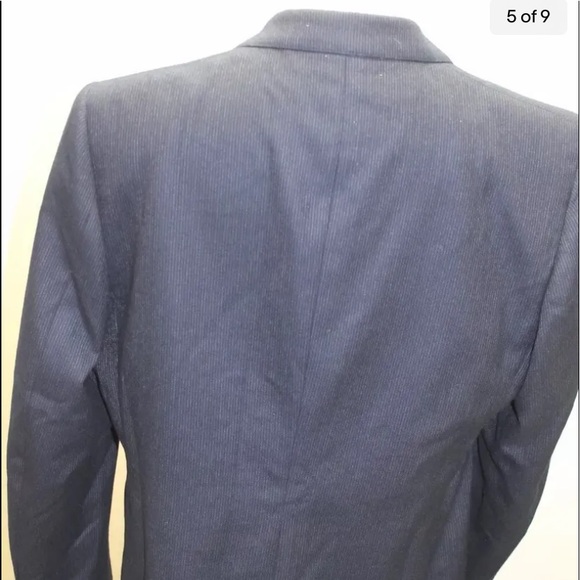 Wm H. Leishman Blue Pin Striped Men Blazer 100% Wool 44R Canada - Picture 5 of 10